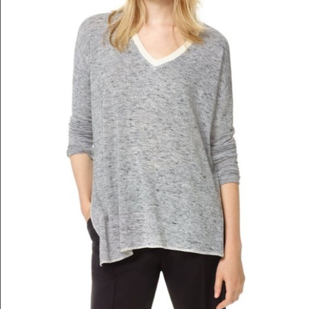 Aritzia Wilfred Contrast Collar V-neck Sweater